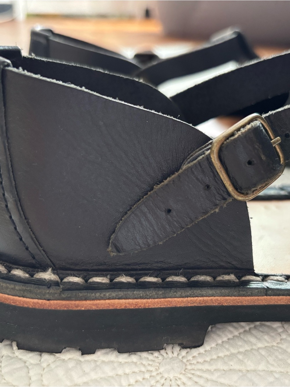 STEVE MONO Artisanal Sandals 10/12 Black / 41 - Picture 7 of 13